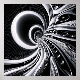 Poster Preto e branco no buraco de minhoca