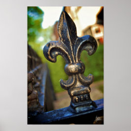 Pôster Preto e Dourado (Fleur de Lis) [Art Impressão]