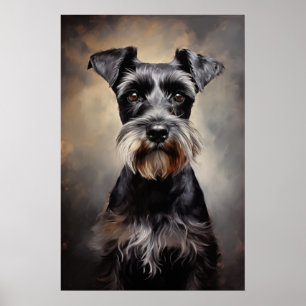 Poster Preto e prata - Miniatura Schnauzer
