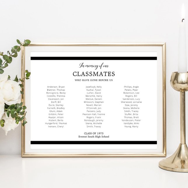 Poster Preto Em Memória Da Reunião Da Escola (Criador carregado)