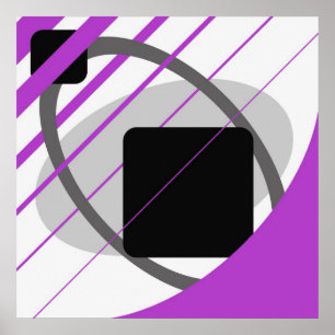 Pôster Preto esbranquiçado cinzento roxo abstrato AP0002