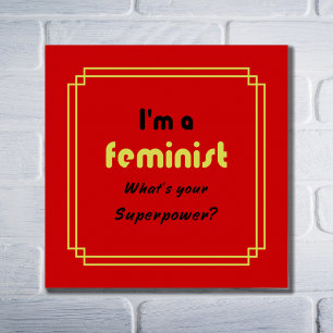 Poster Preto feminista do slogan da superpotência no