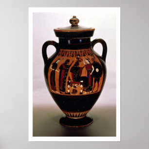 Poster Preto-figura amphora do sótão que descreve o