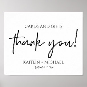 Poster Preto moderno do roteiro dos cartões & dos