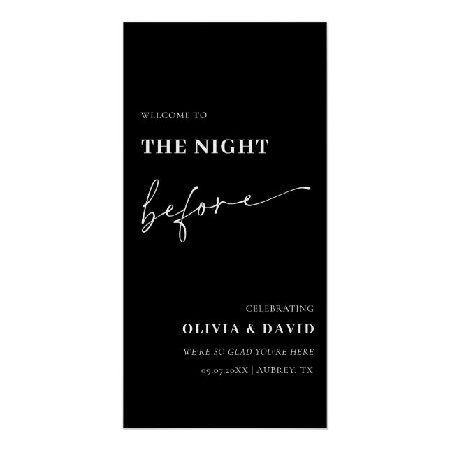 Pôster Preto Na Noite Antes Do Ensaio Jantar Poster (Frente)