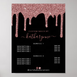 Poster Preto Rosa Dourado Sparkle Driblando Preço Lis