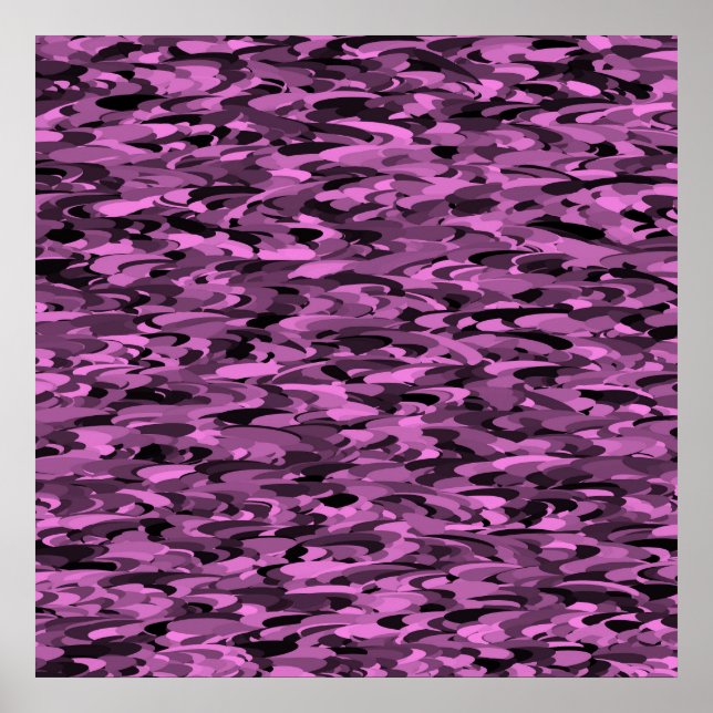 Pôster Preto Roxo Padrão Abstrato (Frente)