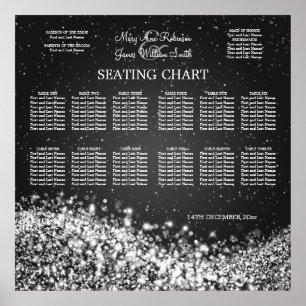 Poster Preto Sparkling da onda da carta elegante do