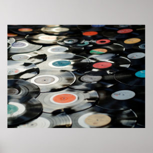 Poster Preto velho e retro plástico do vinilo