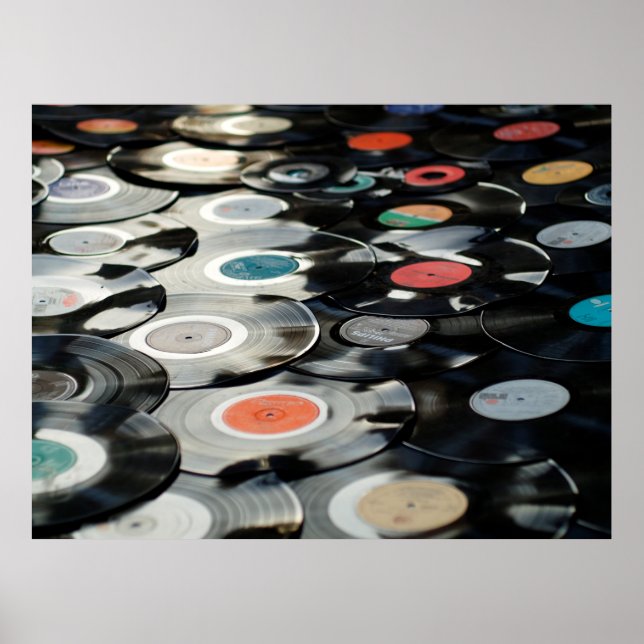 Poster Preto velho e retro plástico do vinilo (Frente)