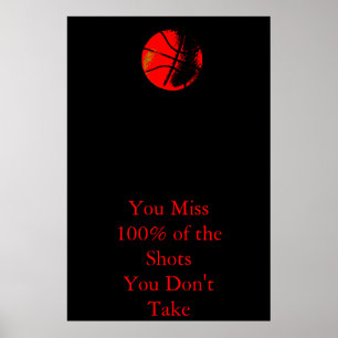 Poster preto vermelho do basquetebol das citaçõe
