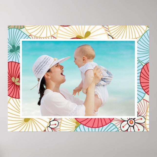 Poster Pretty Abstract Colorful Busy Floral Custom Photo (Frente)