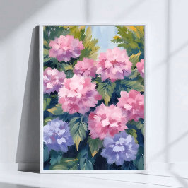 Poster Pretty Hydrangea Blooms | Floral Watercolor