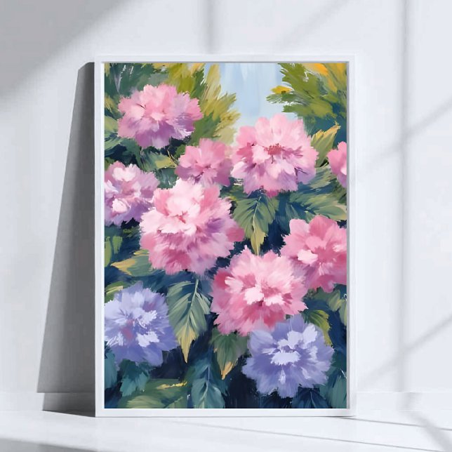 Poster Pretty Hydrangea Blooms | Floral Watercolor (Criador carregado)