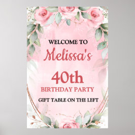 Poster Pretty Pink Roses Birthday