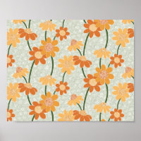 Pretty retro muted 1970s flowers