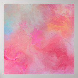 Poster Pretty Stylish Rose Pink Watercolor Ink