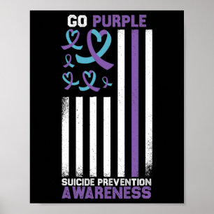 Poster Prevenção ao suicídio Bandeira Americana Sensibili