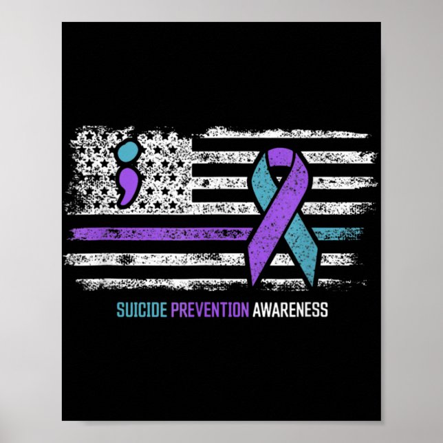 Poster Prevenção ao suicídio Bandeira Americana Sensibili (Frente)