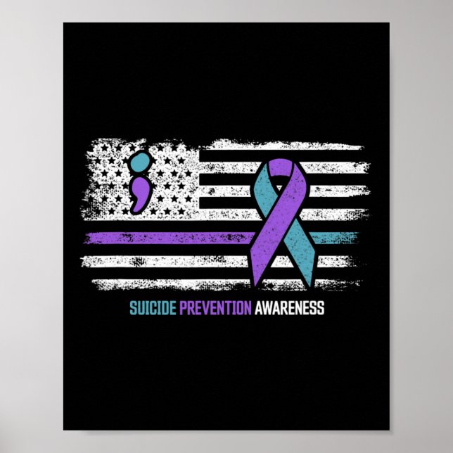 Poster Prevenção ao suicídio Bandeira Americana Sensibili (Frente)