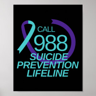 Poster Prevenção ao suicídio Chamada vitalícia 988