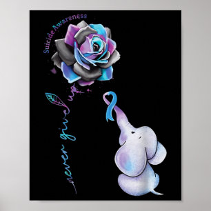 Poster Prevenção ao suicídio Sensibilização Elefante Flor