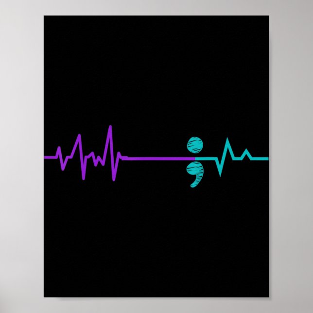 Poster Prevenção ao suicídio Sensibilização Semicolon Per (Frente)