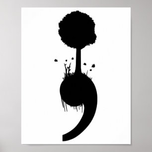 Poster Prevenção Contra Depressão Suicida Em Árvores Semi