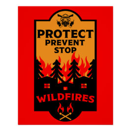 Pôster Prevenção contra incêndios florestais