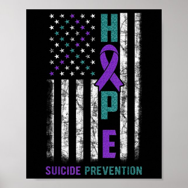 Poster Prevenção do Suicídio Conscientização Bandeira dos (Frente)
