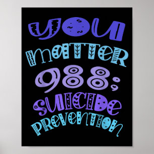 Poster Prevenção do Suicídio Conscientização Você 988 Saú