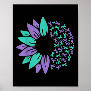 Poster Prevenção do suicídio Sensibilização Roxo de giras