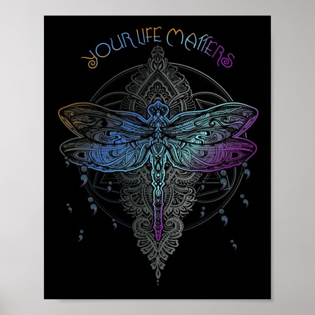 Poster Prevenção e prevenção suicida Sensibilização para  (Frente)