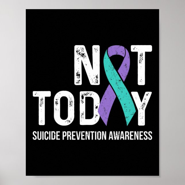 Poster Prevenção Suicida Sensibilização Teal E Roxo (Frente)