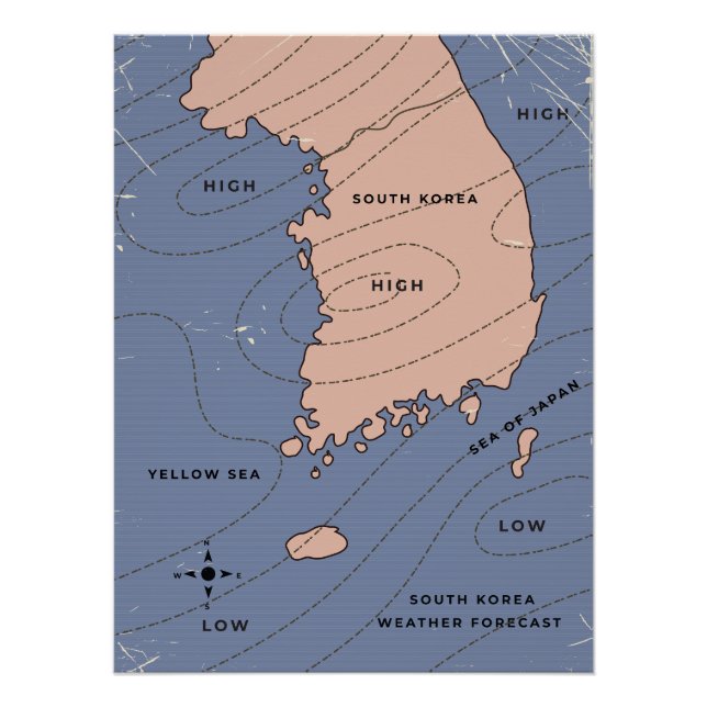 Pôster Previsão Climática da Coreia do Sul (Frente)