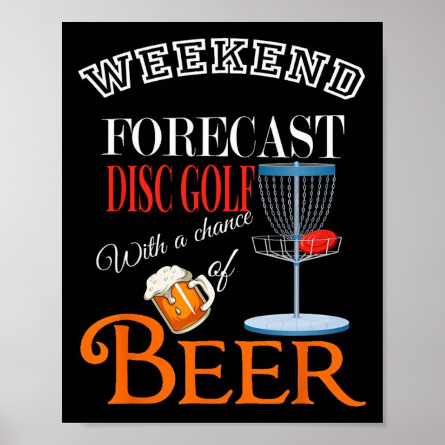 Poster Previsão De Fim De Semana Disc Golf E Cerveja Dive (Frente)