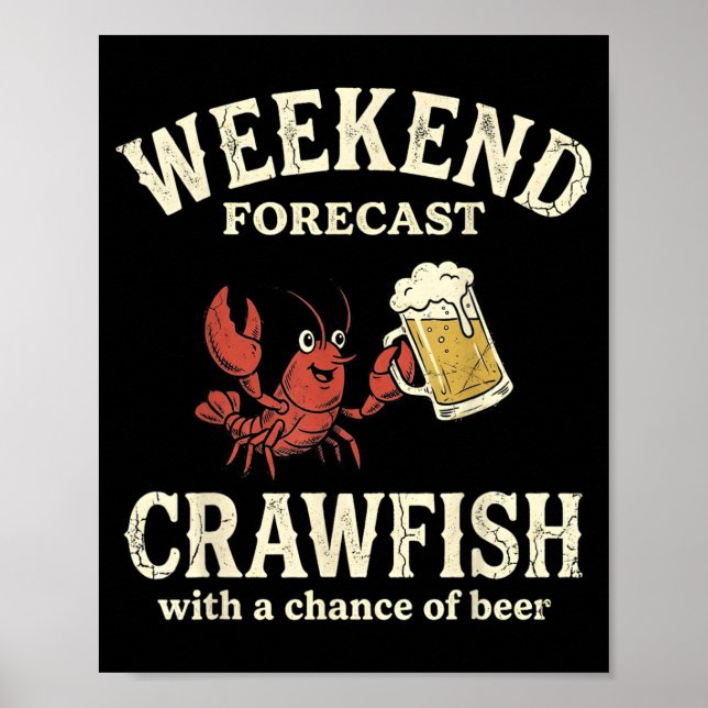 Poster Previsão de Fim de Semana Lagostim com Chance de C (Frente)