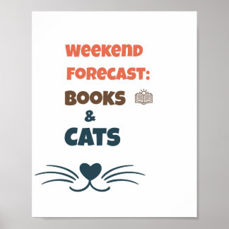 Poster Previsão de Fim de Semana: Livros & Gatos