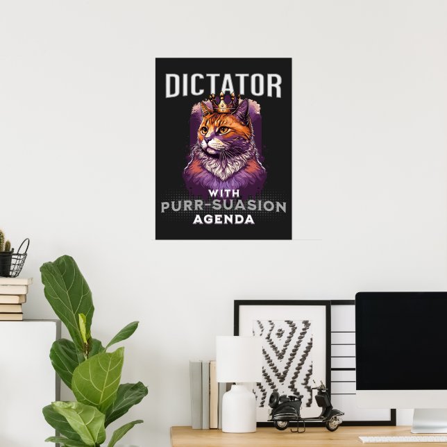 Poster Previsão de Gato Engraçada da Agenda de Compras (Escritório em casa)