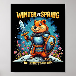 Poster Previsão do Dia da Marmota Sarcasmo Engraçado Mulh