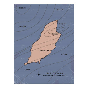 Pôster Previsão do Tempo da Ilha de Man