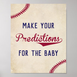 Poster Previsões temáticos do basebol para o sinal do