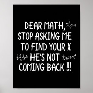 Poster Prezada citação de Matemática Engraçada