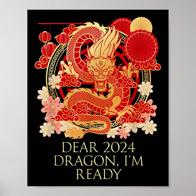 Poster Prezado Dragão 2024 Estou Pronto Para A China No A (Frente)