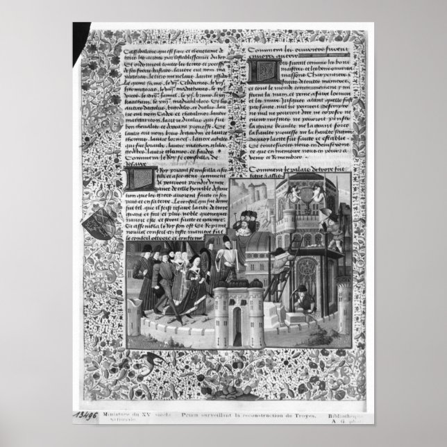 Pôster Priam a observar a reconstrução de Troia (Frente)