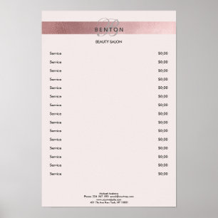 Poster Pricelista de Rota Lightpink