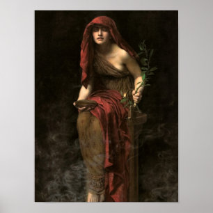Poster Priestess of Delphi, 1891 by John Collier