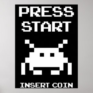 Poster Prima Start Insert Coin gamer design
