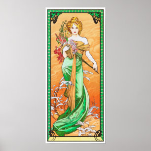 Poster Primavera, Alphonse Mucha