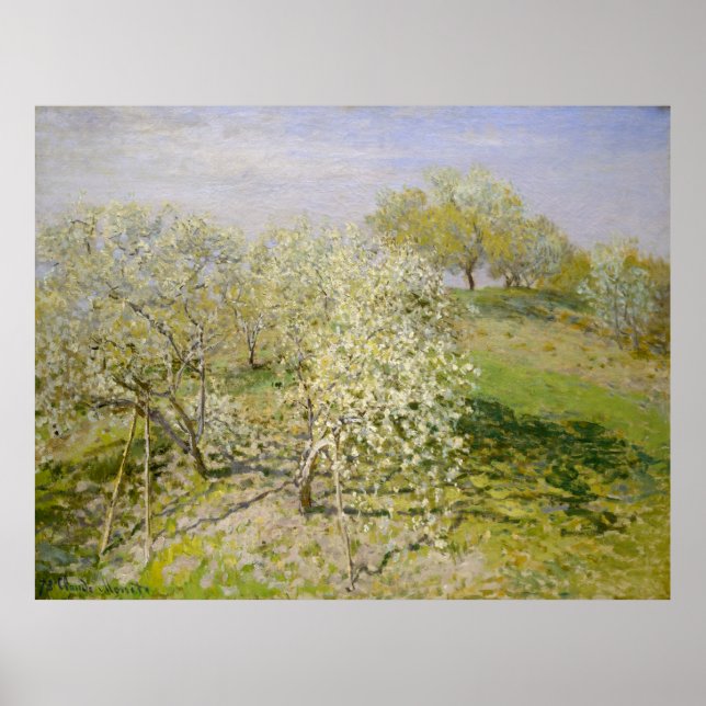 Pôster Primavera (Árvores Frutas em Bloom) Claude Monet (Frente)